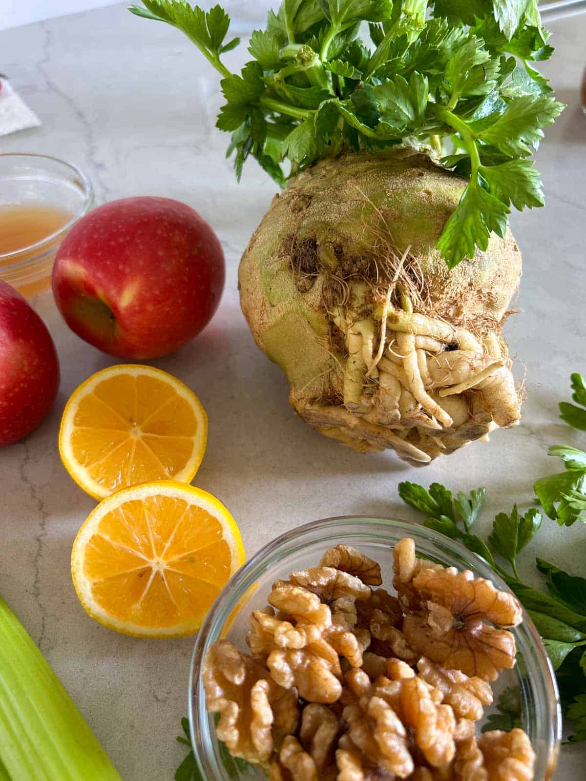Celery root (celeriac) is one of the unique ingredients